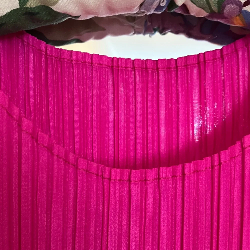 Pleats Please Issey Miyake Vibrant Pink Technical Longline Dress - Picture 7 of 10